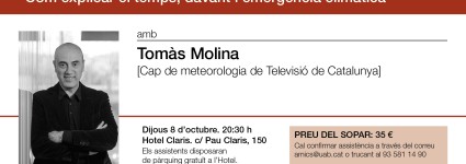 Cómo explicar el tiempo ante la emergencia climática. Cena coloquio con Tomás Molina