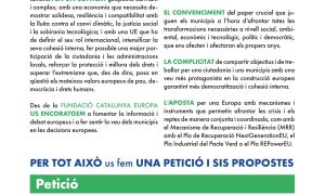 La Fundació Catalunya Europa impulsa una campaña para que los ayuntamientos tengan concejalías de Europa