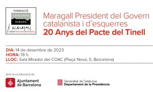 Conmemoración de los 20 años del Pacto del Tinell del gobierno catalanista y de izquierdas de Pasqual Maragall