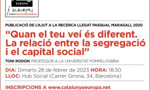 Presentation of the study by Toni Rodon on the relationship between segregation and social capital